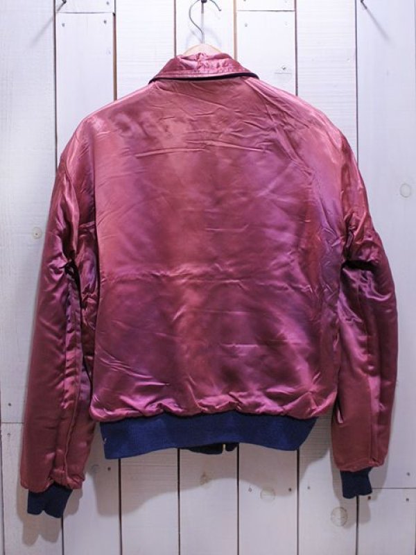 50s BUTWIN ビンテージサテンジャケット　スカジャンUSA製 袖リペア 1950s〜【BUTWIN】リバーシブルスタジャン メルトン×サテン - 古着屋