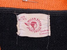 画像3: 1940s〜【INDIAN BRAND SPORTSWEAR】ツートンレタードカーディガン　黒オレンジ (3)