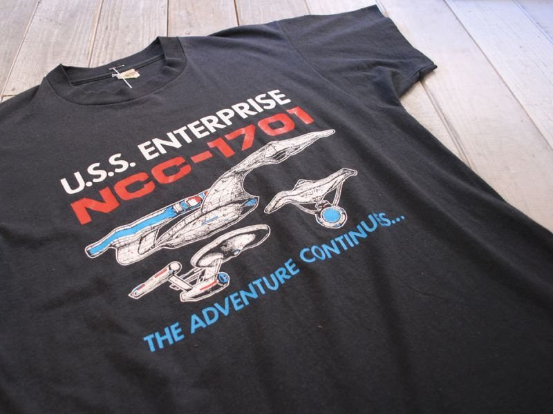 画像1: 1980s STAR TREK U.S.S. ENTERPRISE号Tシャツ 表記L
