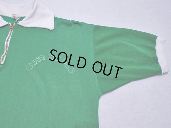 画像6: 1950s【Champion】レーヨンハーフジップシャツ ランタグ 表記L