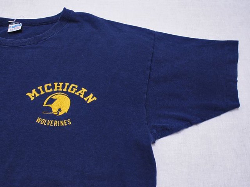1970s【Champion】MICHIGAN WOLVERINESカレッジTシャツ バータグ 表記