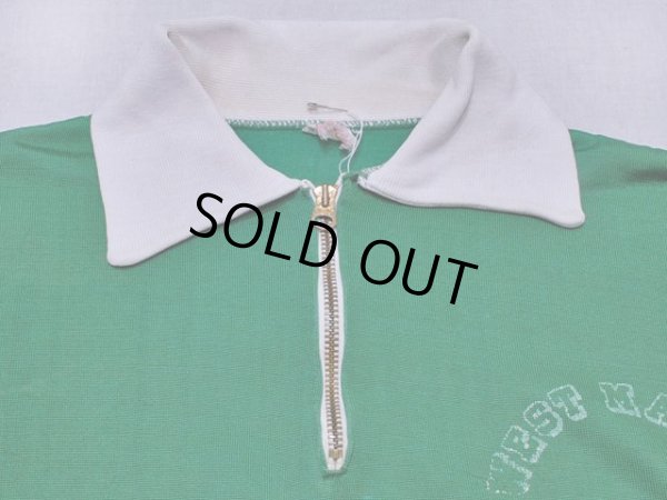 画像5: 1950s【Champion】レーヨンハーフジップシャツ ランタグ 表記L