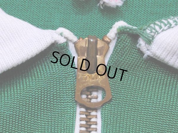 画像4: 1950s【Champion】レーヨンハーフジップシャツ ランタグ 表記L