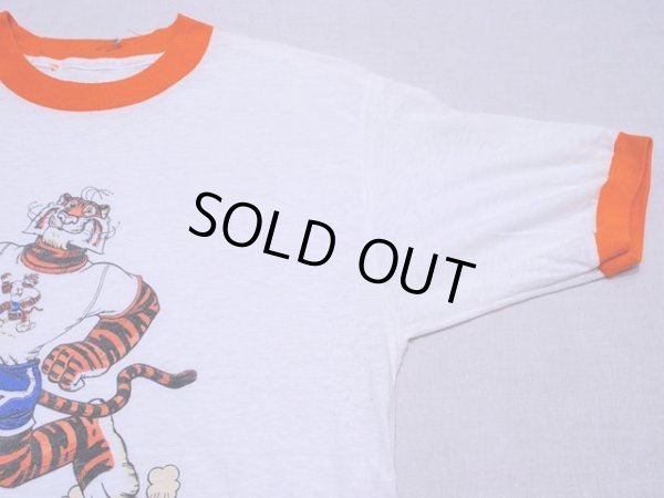 画像5: 1980s EssoTiger染込みリンガーTシャツ　実寸L