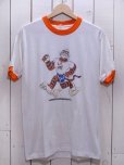 画像1: 1980s EssoTiger染込みリンガーTシャツ　実寸L (1)