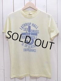 1970s-80s SEX DRUGS＆ROCK'N ROLL染み込みプリントTシャツ　表記M