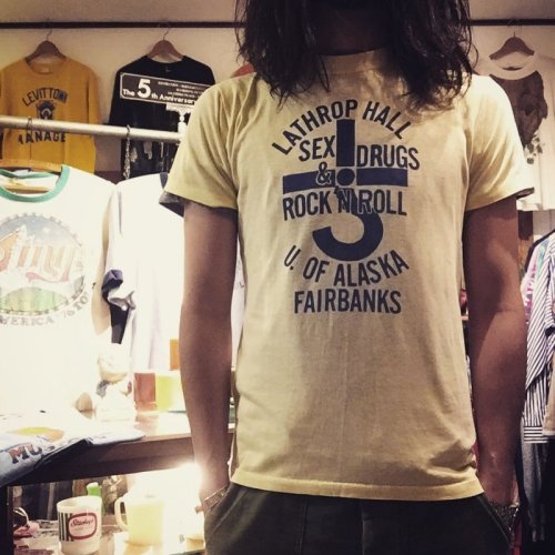 詳細画像1: 1970s-80s SEX DRUGS＆ROCK'N ROLL染み込みプリントTシャツ　表記M