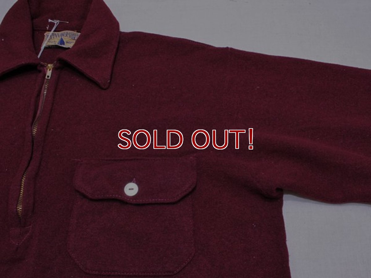 画像6: 1940s〜【THE SPINNAKER SHIRT】ハーフジップウールシャツ　実寸ML (6)
