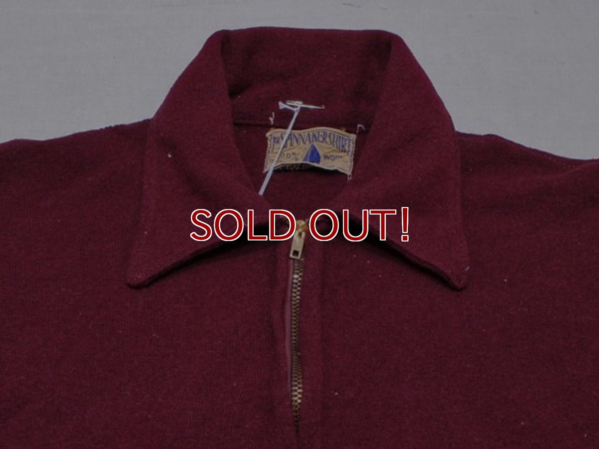 画像5: 1940s〜【THE SPINNAKER SHIRT】ハーフジップウールシャツ　実寸ML (5)