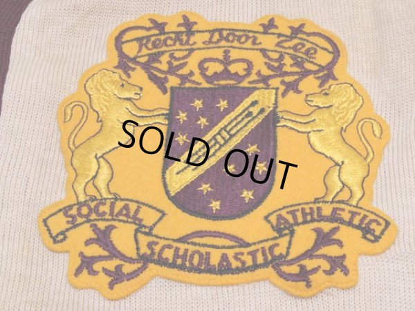 画像5: 1950sハイゲージツートンレタードカーディガン　実寸M