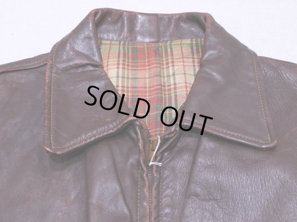 画像3: 1940sレザースポーツジャケット　実寸38-40