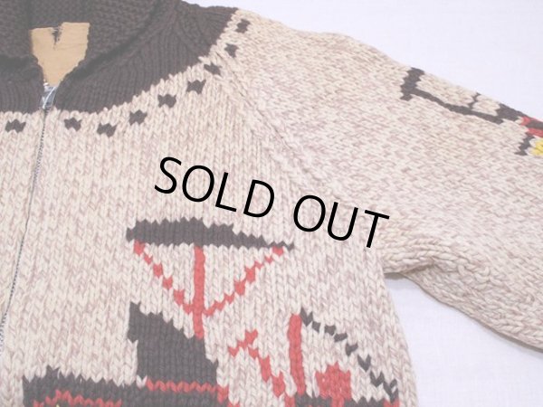 画像5: 1950s-60sクラシックカー柄カウチンセーター　実寸L