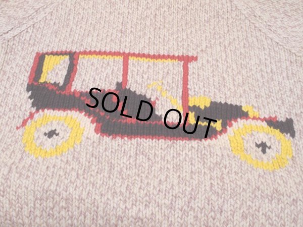 画像9: 1950s-60sクラシックカー柄カウチンセーター　実寸L