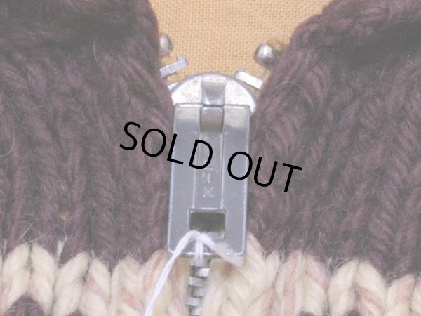 画像4: 1950s-60sクラシックカー柄カウチンセーター　実寸L