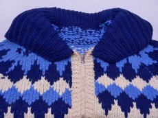 画像3: 1940s〜フード付きカウチンセーター LIGHTNINGコの字留ZIP　実寸SM (3)