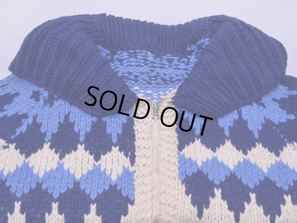 画像3: 1940s〜フード付きカウチンセーター LIGHTNINGコの字留ZIP　実寸SM