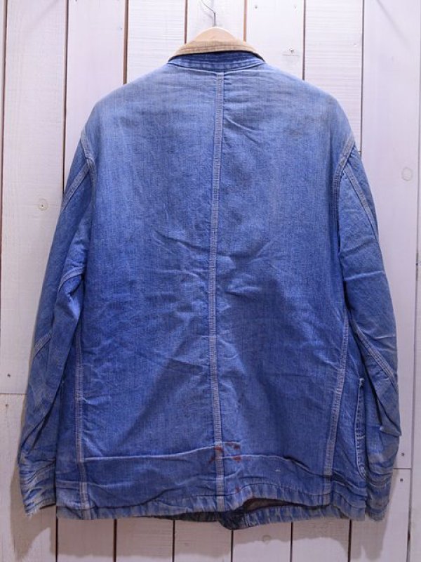 Lee 81LJ カバーオール USA製 デニム ヴィンテージ 70〜80年代 1970s【Lee】81-LJ裏付きデニムカバーオール 実寸40 - 古着屋HamburgCafe