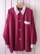 画像1: 1950s【Glover】ツートン総柄パジャマシャツ 表記D 45-48  (1)