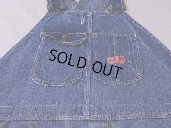 画像8: 1940s機関車ボタンデニムオーバーオール　 実寸w45 