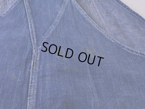 画像15: 1940s機関車ボタンデニムオーバーオール　 実寸w45 