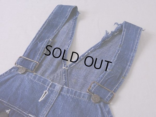 画像9: 1940s機関車ボタンデニムオーバーオール　 実寸w45 