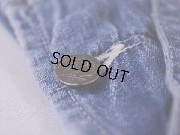 画像6: 1940s機関車ボタンデニムオーバーオール　 実寸w45 