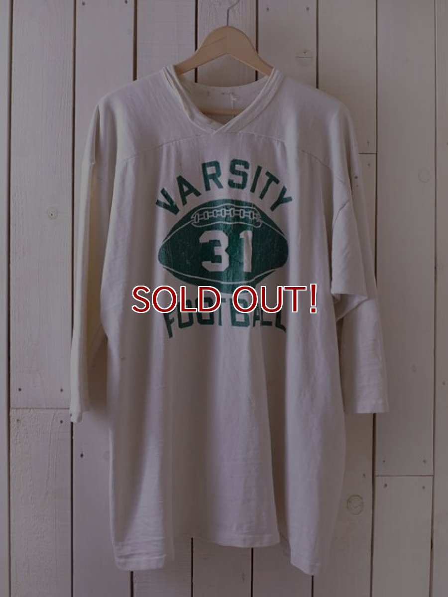 画像1: 1970sフットボールTシャツ 3段プリント 雰囲気系　 実寸XL  (1)