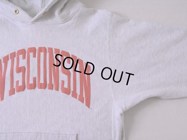 画像7: 1990s【Champion】リバースウィーブパーカー WISCONSIN  表記L