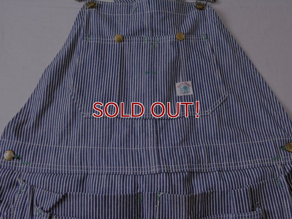 画像10: 1960s〜【DUCK HEAD】エプロン付きダブルニーヒッコリーオーバーオール　 DEAD STOCK!!　 表記W40 L34  (10)