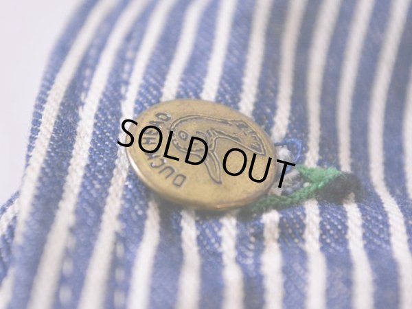 画像11: 1960s〜【DUCK HEAD】エプロン付きダブルニーヒッコリーオーバーオール　 DEAD STOCK!!　 表記W40 L34 