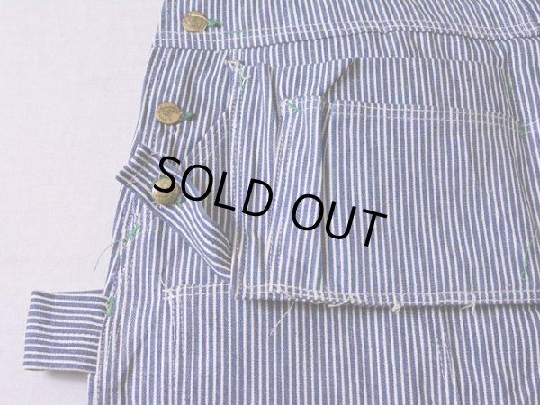 画像13: 1960s〜【DUCK HEAD】エプロン付きダブルニーヒッコリーオーバーオール　 DEAD STOCK!!　 表記W40 L34 