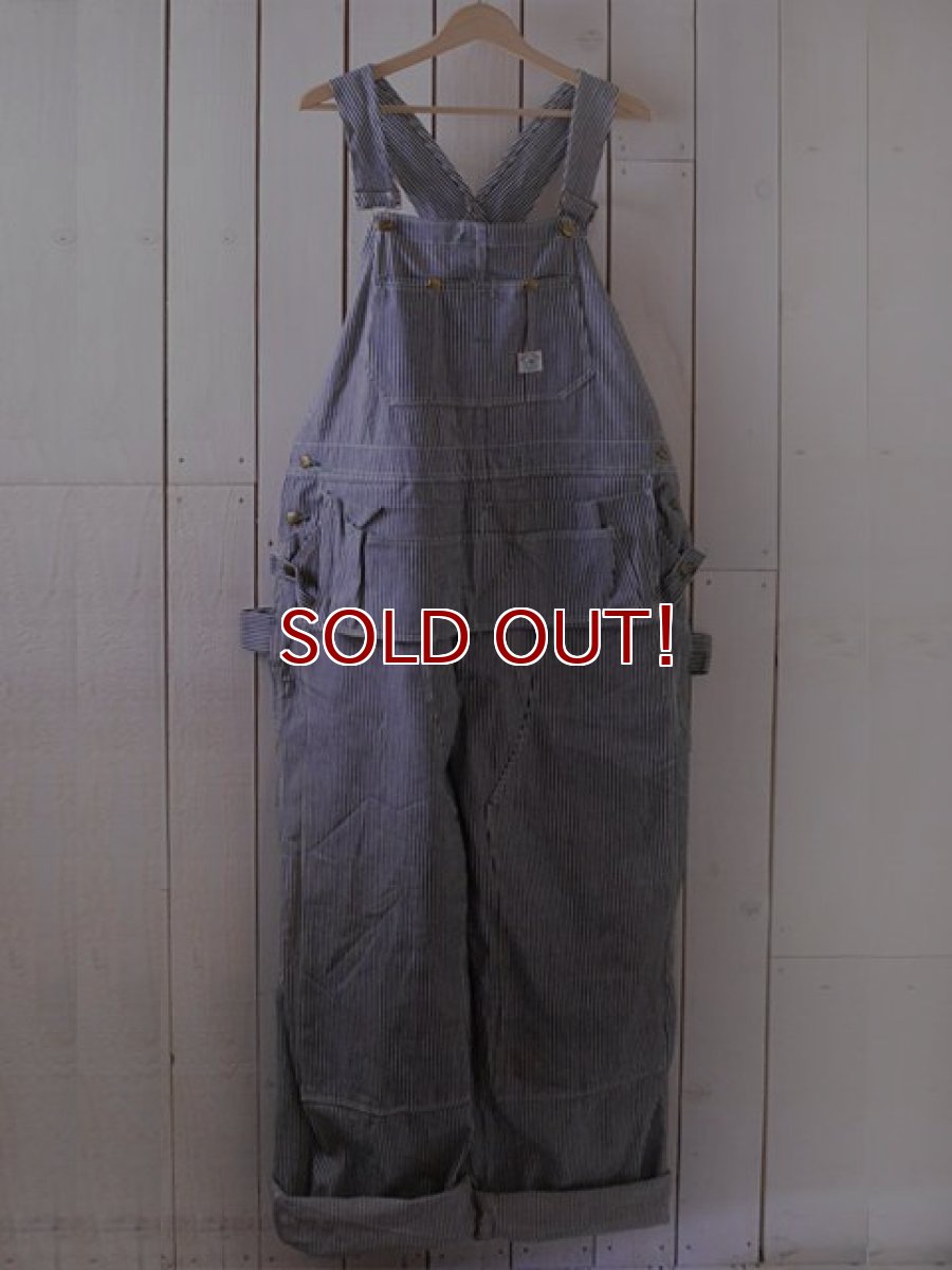 画像2: 1960s〜【DUCK HEAD】エプロン付きダブルニーヒッコリーオーバーオール　 DEAD STOCK!!　 表記W40 L34  (2)