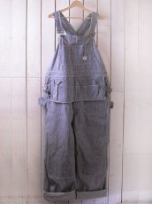 画像2: 1960s〜【DUCK HEAD】エプロン付きダブルニーヒッコリーオーバーオール　 DEAD STOCK!!　 表記W40 L34  (2)