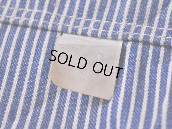 画像6: 1960s〜【DUCK HEAD】エプロン付きダブルニーヒッコリーオーバーオール　 DEAD STOCK!!　 表記W40 L34 