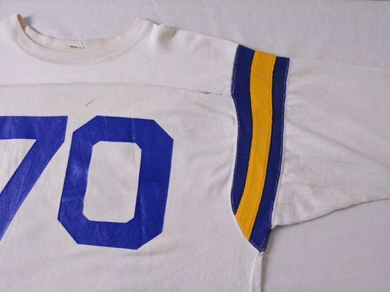 1960s-70s【Champion】ナンバリングフットボールTシャツ 表記46 - 古着
