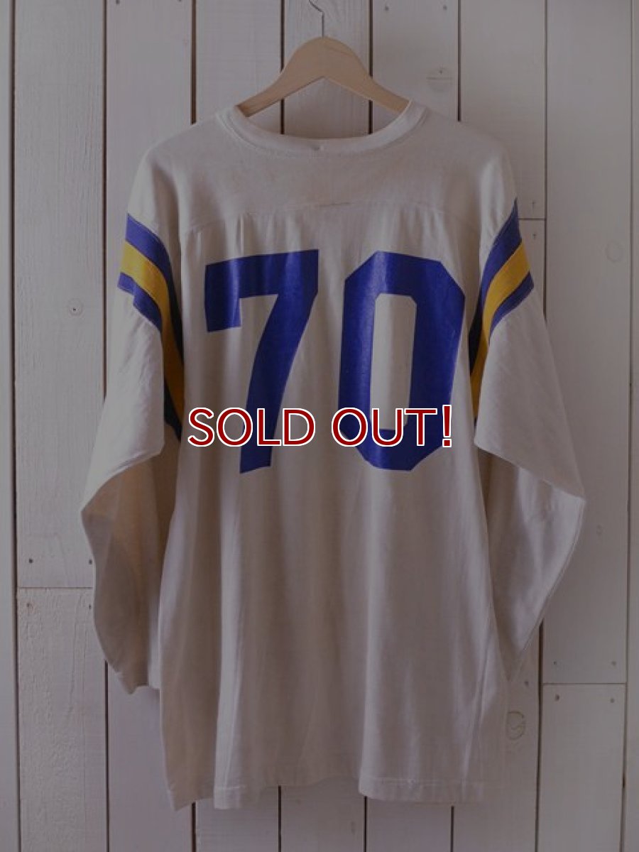 画像2: 1960s-70s【Champion】ナンバリングフットボールTシャツ　 表記46  (2)