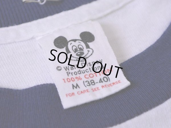 画像3: 1970s ミッキーリンガーTシャツ 染み込みプリント　 表記M 