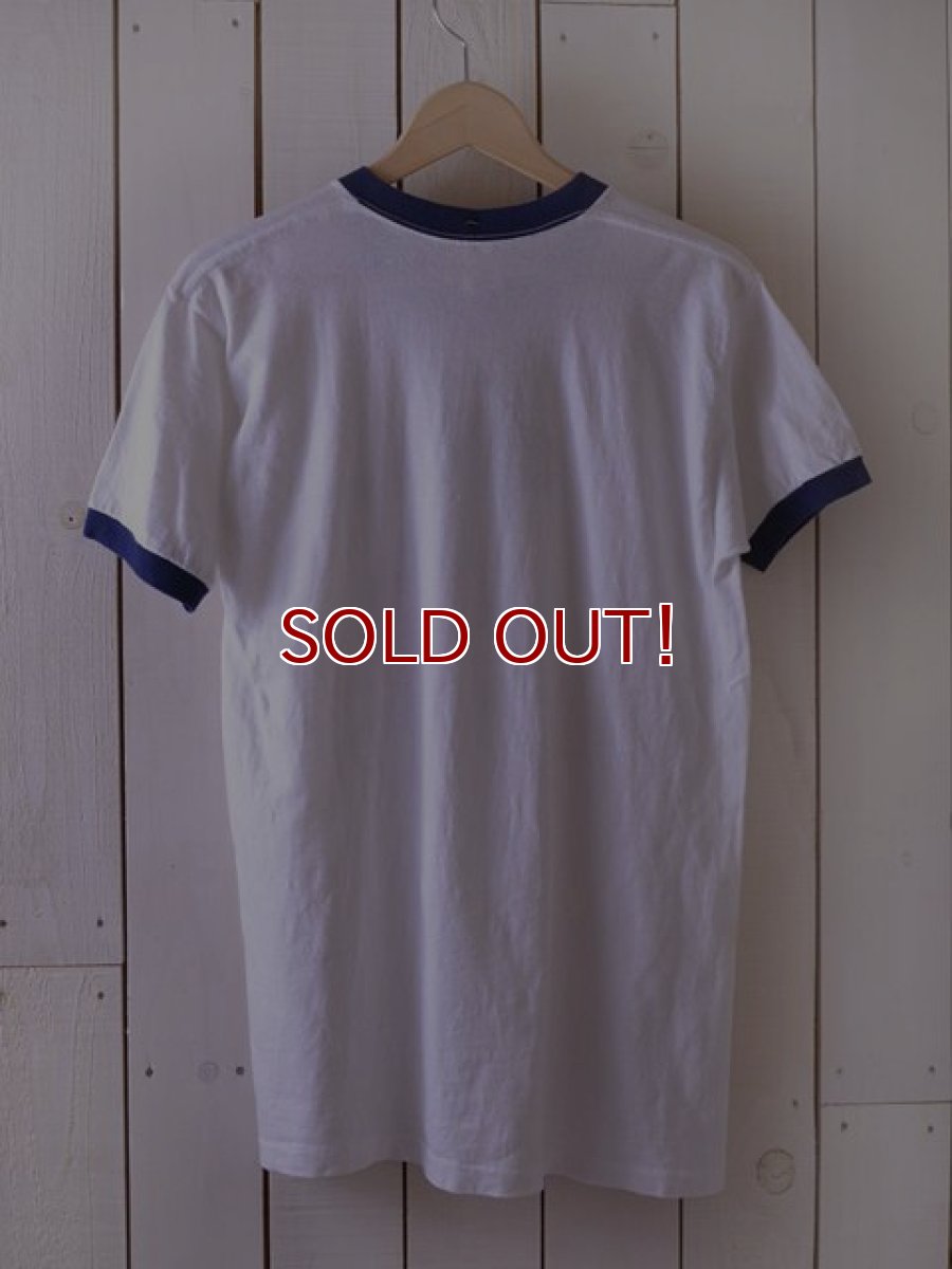 画像2: 1970s ミッキーリンガーTシャツ 染み込みプリント　 表記M  (2)