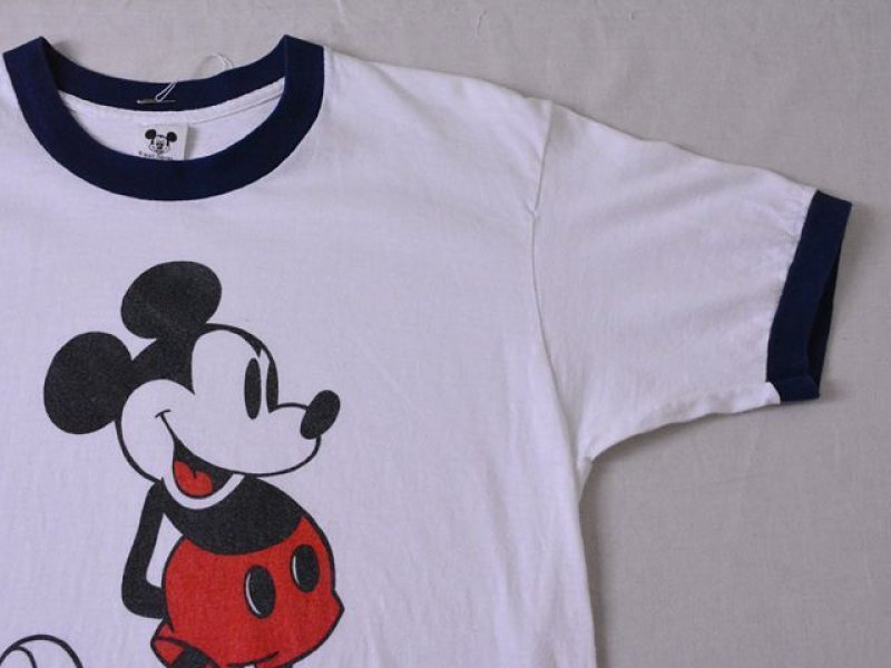 1970s ミッキーリンガーTシャツ 染み込みプリント 表記M - 古着屋