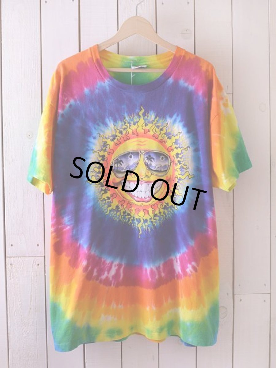 画像1: 1990s ゴキゲンな太陽タイダイTシャツ　 表記XL  (1)