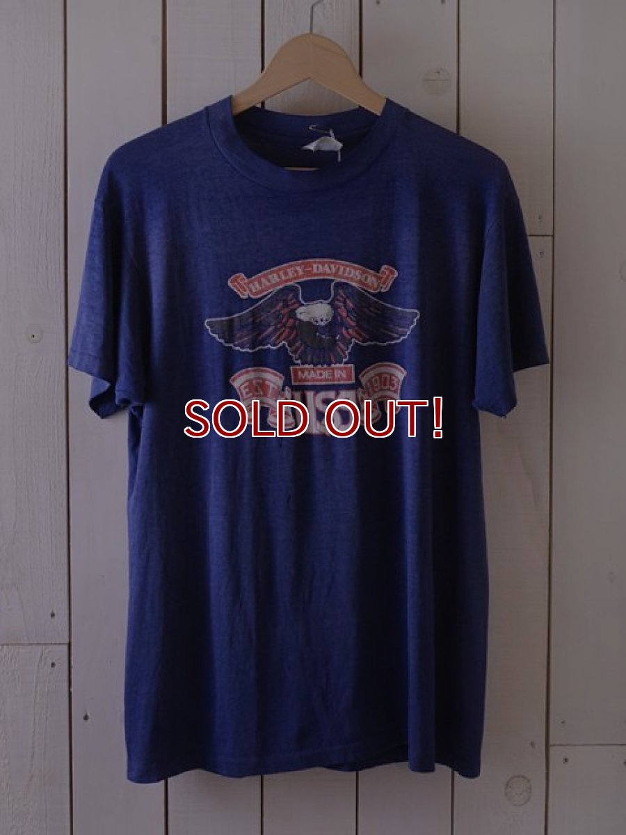 画像1: 1980s【HARLEY-DAVIDSON】Milwaukee Engine Plant Tour Tシャツ　 表記L  (1)