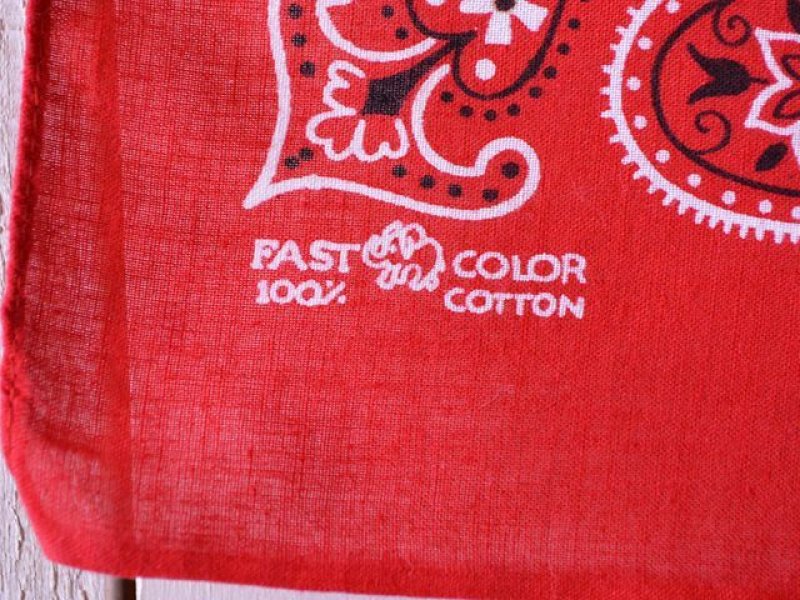 1960s ELEPHANT BRAND FAST COLORバンダナ 上鼻エレファント - 古着屋