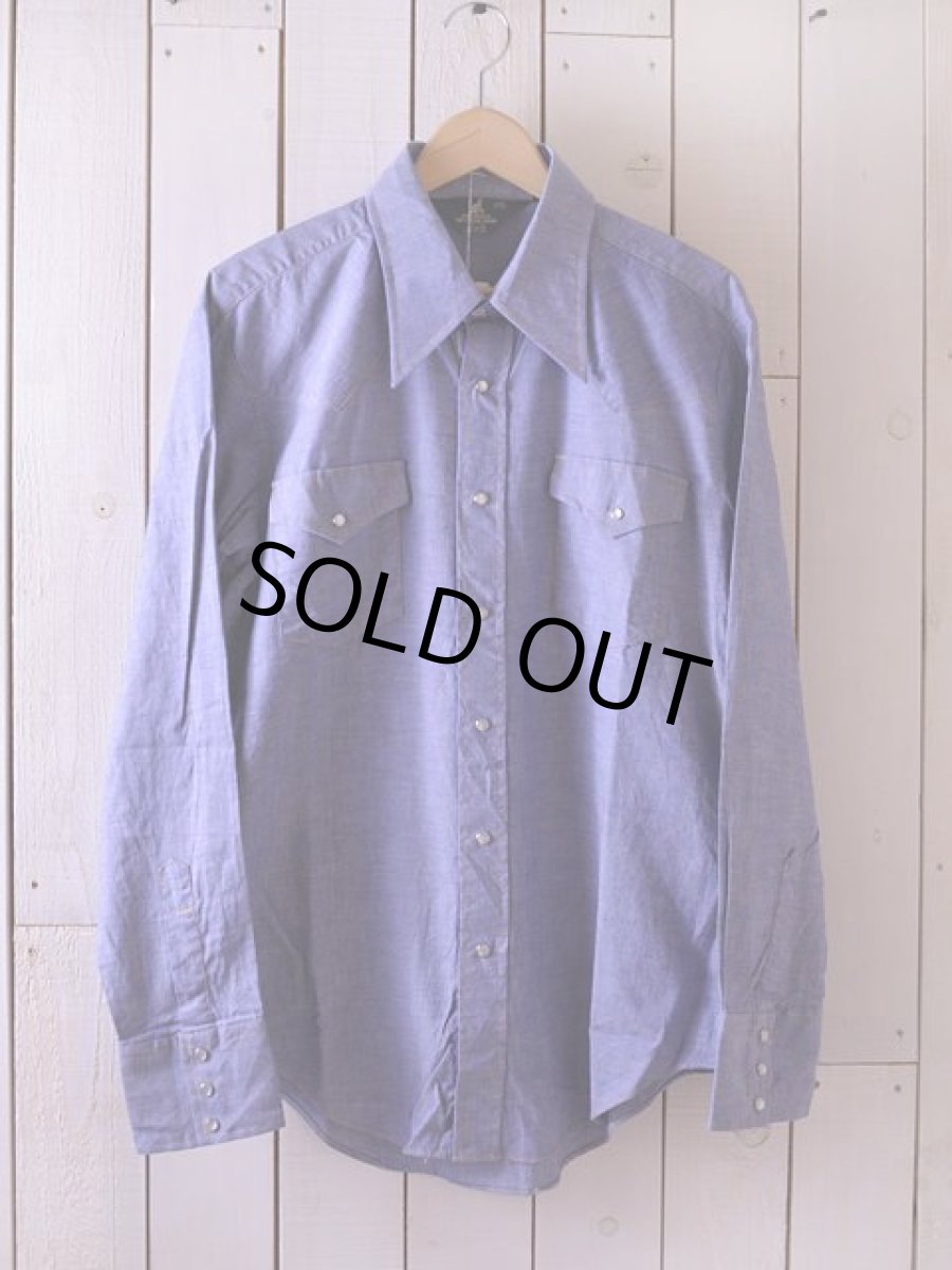 画像1: 1970s Sears シャンブレーウエスタンシャツ　 表記L  (1)