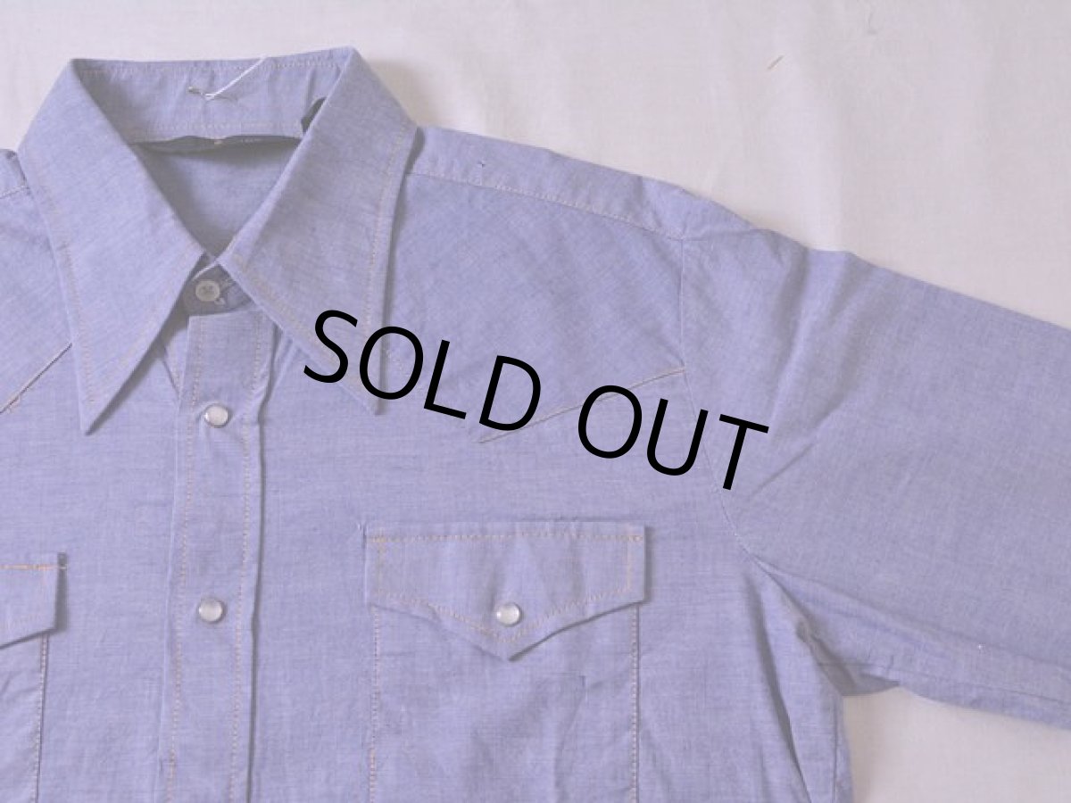 画像4: 1970s Sears シャンブレーウエスタンシャツ　 表記L  (4)