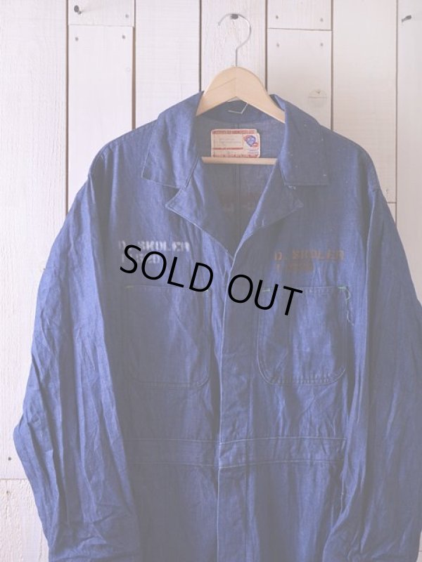 画像3: 1960s BLUE TOP デニムオールインワン　 表記42 