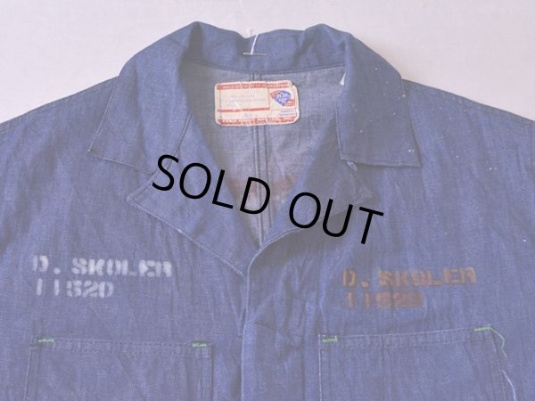 画像6: 1960s BLUE TOP デニムオールインワン　 表記42 