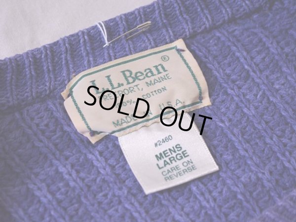画像4: 1980s L.L.Bean インディゴ風コットンセーター  表記L