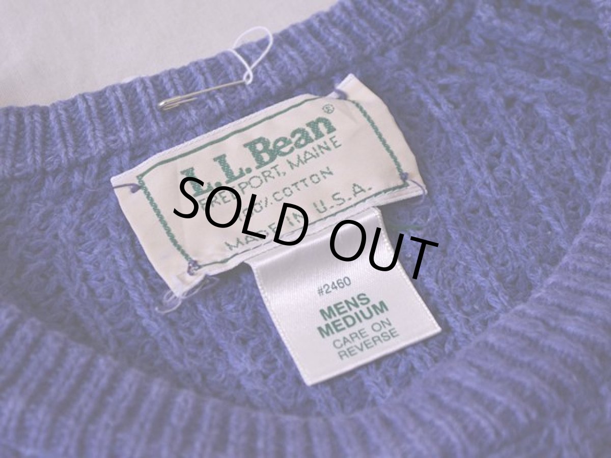 画像4: 1980s L.L.Bean インディゴ風コットンセーター　 表記M  (4)
