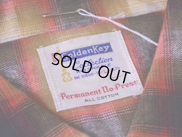 画像4: 1960s GoldenKey オンブレプリントネルシャツ　 DEAD STOCK!!　 表記L 