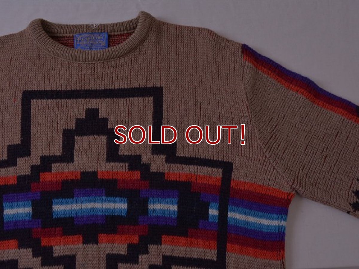 画像4: 1970s PENDLETON ネイティブ柄ウールセーター　 表記M  (4)